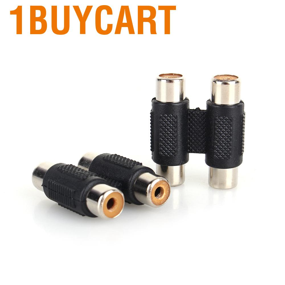 Bộ nối mở rộng chuyển đổi đầu female RCA kép màu đen