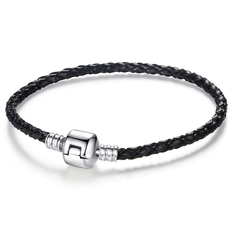 PANDORA Vòng Đeo Tay Da Nhiều Lớp Phối Hạt Gỗ Phong Cách Châu Âu 16 / / 17 / / 18 / / 19 / 20 / / 21 / / 22cm