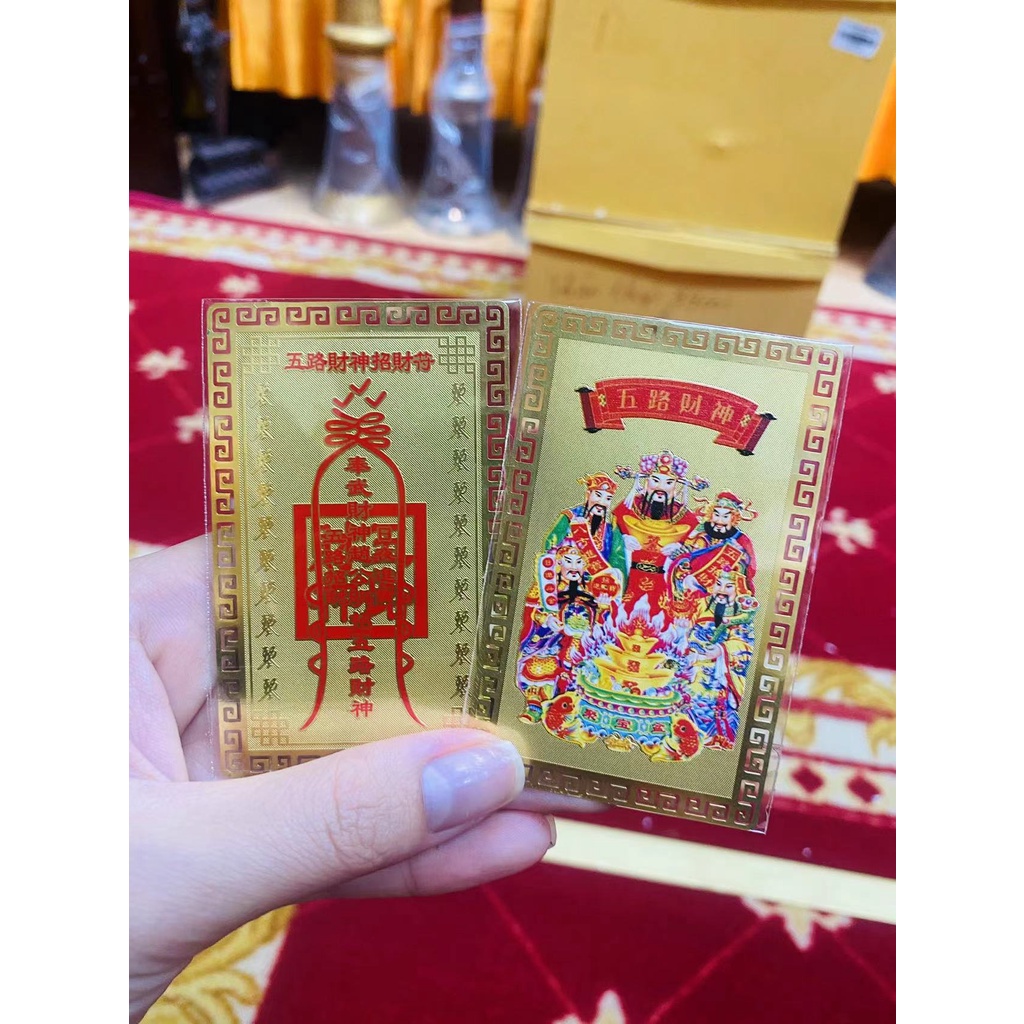[PBMC]Combo 5 Thẻ đồng 5x8cm (Ngũ Tài Thần, Quan Âm)