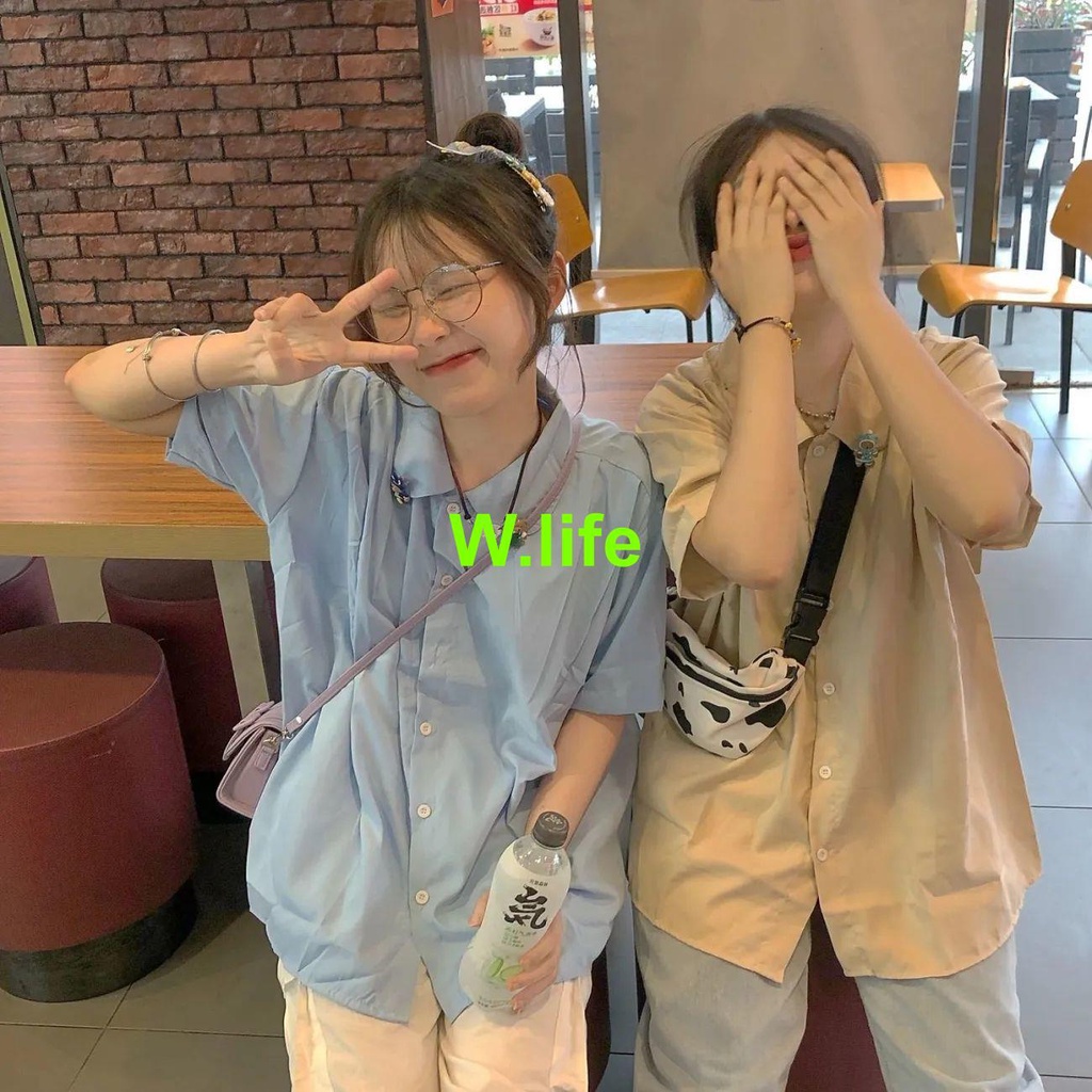 Áo Sơ Mi Ngắn Tay Cổ Búp Bê Phong Cách Học Sinh Nhật Bản Dành Cho Nữ