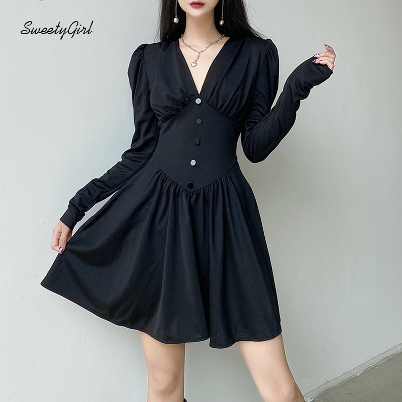 Đầm Midi Tay Dài Cổ Chữ V Dáng Ôm Thời Trang 2022 Quyến Rũ Cho Nữ