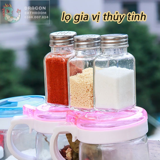 Lọ Thủy Tinh Dày Đựng Gia Vị Tiện Dụng Cho Nhà Bếp