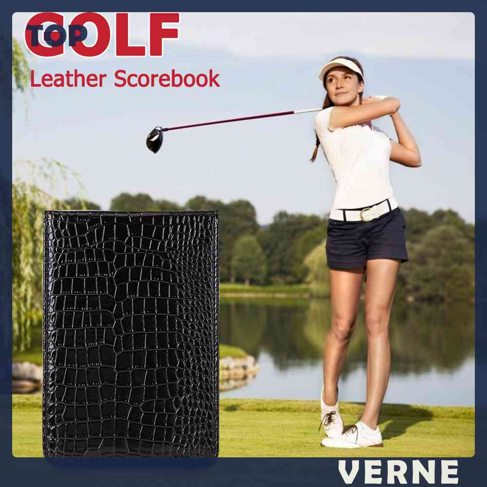 Sổ Ghi Điểm Chơi Golf Da Cá Sấu Có Giá Đỡ