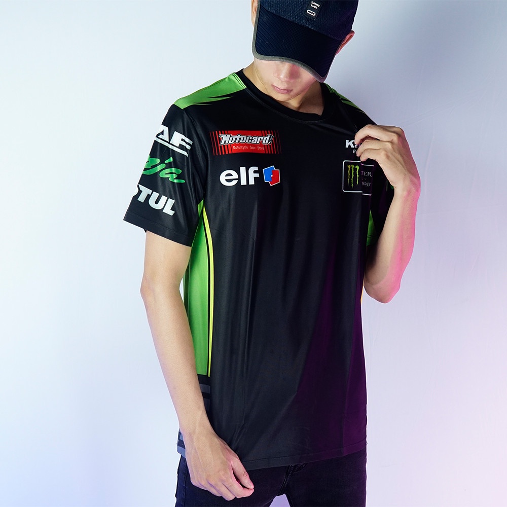 Áo thun nam mẫu mới in nhiệt tem Kawasaki