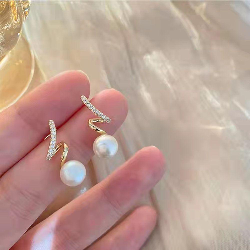 QQMALL Bông Tai Mạ Bạc Lấp Lánh Thanh Lịch Thời Trang Phong Cách Hàn Quốc Cho Nữ