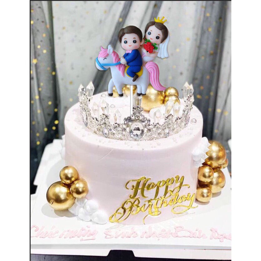 Trang Trí Bánh Sinh Nhật Bánh Kem - SET 10 THẺ CẮM GIẤY HAPPY