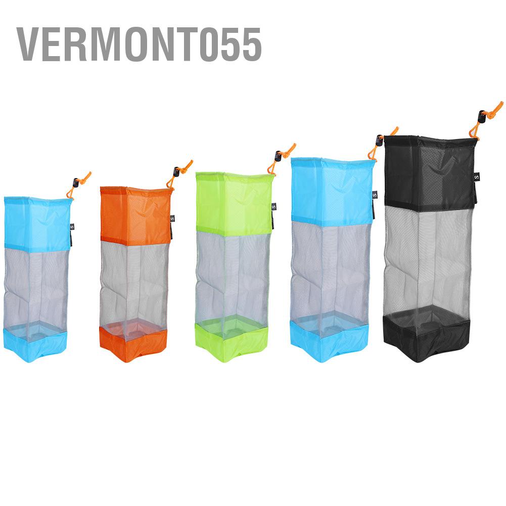 Vermont055 Portable Storage Foldable Washing Clothes Laundry Basket Bag Mesh Net Drawstring