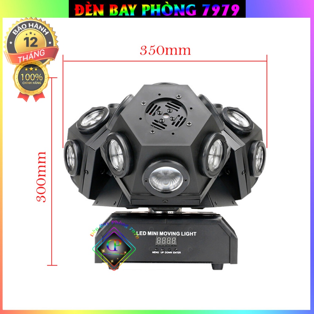 Đèn Laser Moving 3 Đầu Độc Lập 18 Mắt Led Có Laser Cảm Biến Âm Thanh Thích Hợp Cho Phòng Bay, Karaoke, Bar, Vũ Trường...