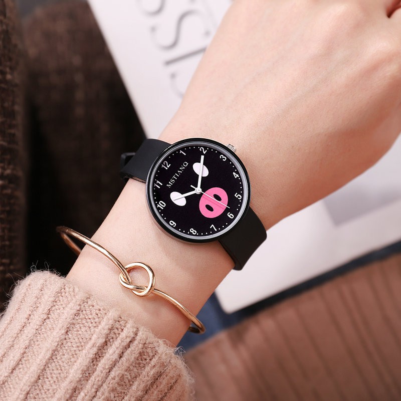 Đồng hồ cao su nam nữ MSTIANQ nhiều màu, mặt con Mèo , con Heo rất dễ thương. ( Mã: MST06) | BigBuy360 - bigbuy360.vn