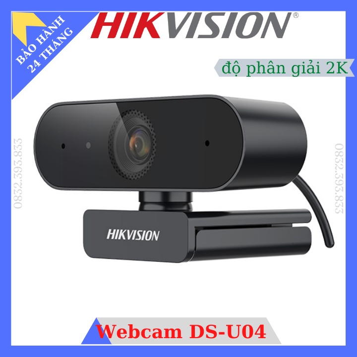 Webcam máy tính Hikvision DS-U04 chuyên dụng cho học và làm việc online độ phân giải lên đến 2K, tích hợp micro thu âm