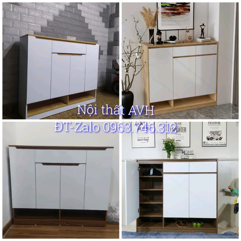 Tủ giày gỗ MDF siêu đẹp, bền cao 1m