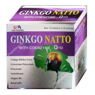 GINKGO NATTO - TĂNG TUẦN HOÀN NÃO HỖ TIM MẠCH HỘP 100 VIÊN.