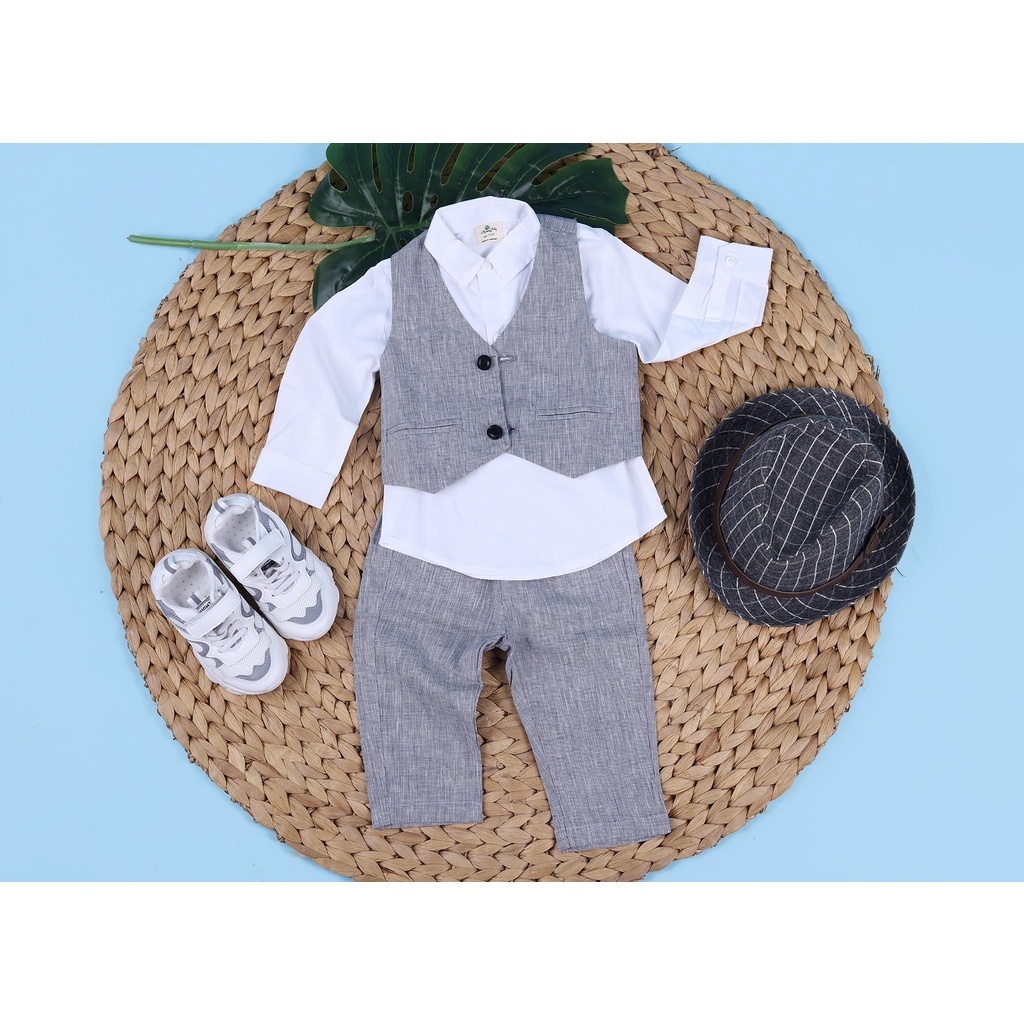 Bộ gile bé trai LITIBABY set 3 chi tiết 6m/24m