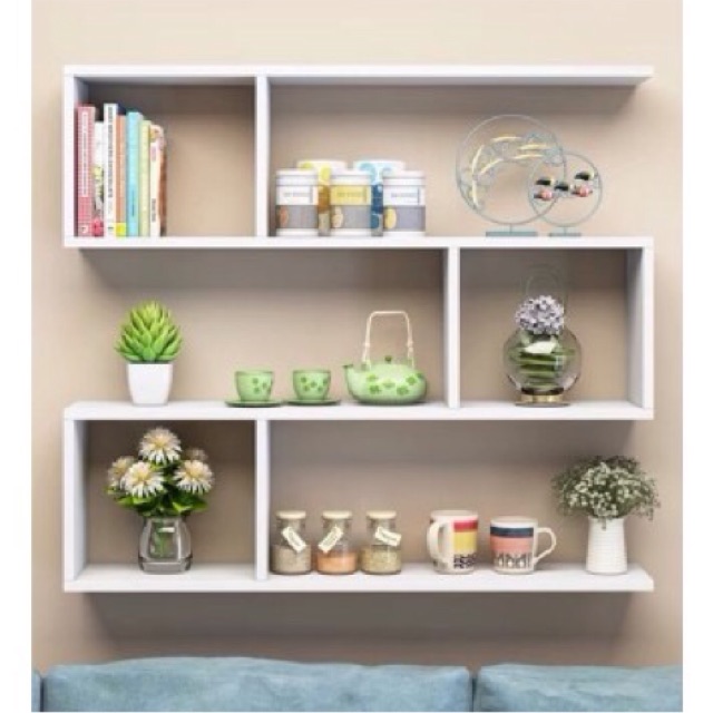 Kệ sách gỗ treo tường 2,3,4 ngăn dài 80cm - 120cm