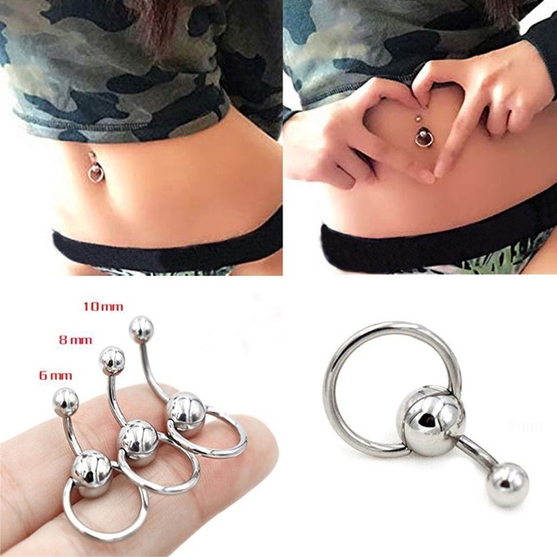 1 Khuyên Rốn Dạng Tròn Bằng Thép Không Gỉ