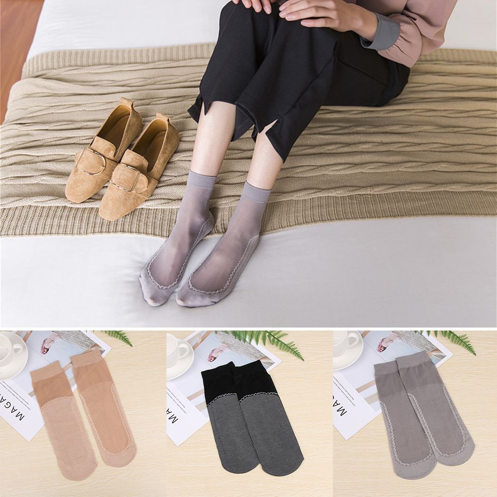 Tất voan lưới siêu mỏng thoáng khí chống trượt nhiều màu sắc đa dạng