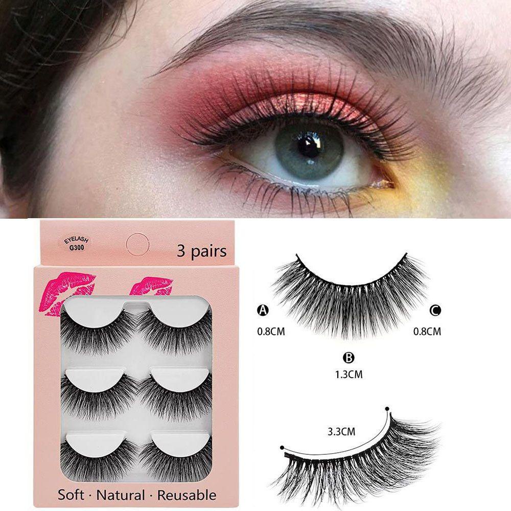 Set 3 Cặp Lông Mi Giả 3D Mềm Mại Nối Dài Mi Tự Nhiên