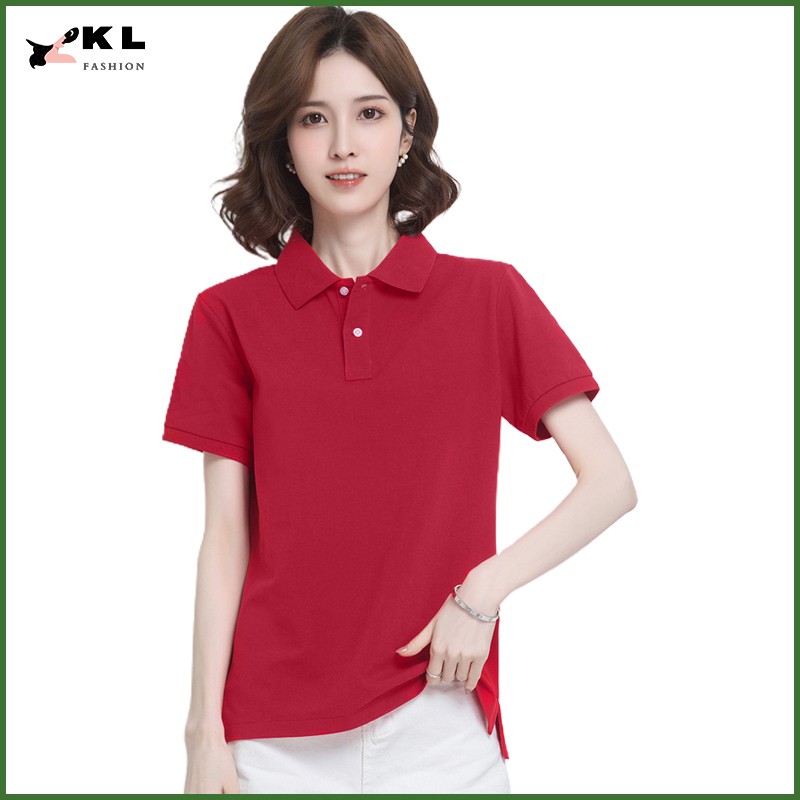 Áo thun nữ thể thao ngắn tay áo polo cổ trụ thun cao cấp mềm mại thoáng mát [hàng loại 1 - nhiều màu tùy chọn] - KL07 | BigBuy360 - bigbuy360.vn