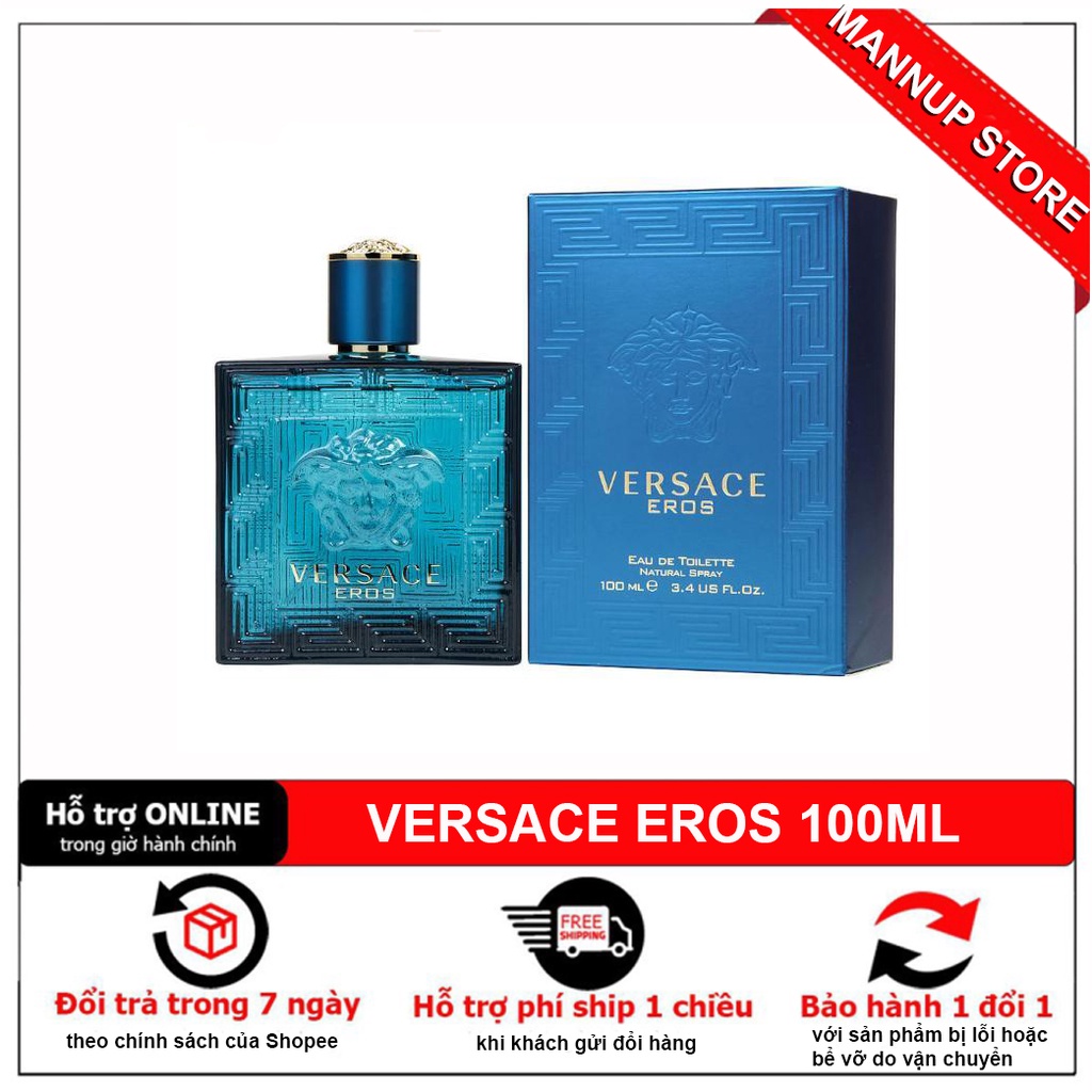 [Big Sale] Nước Hoa Nam VER SACE EROS 100ml - Mùi Thơm Nam Tính Giữ Hương Lâu Đến 12h