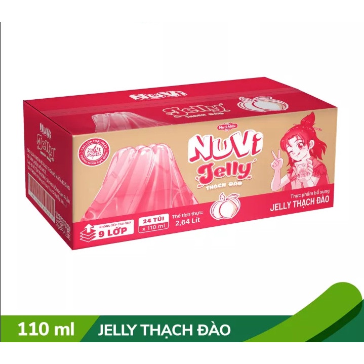 Thùng 24 Túi Nuvi Jelly Thạch Đào túi NuVi Power 110ml