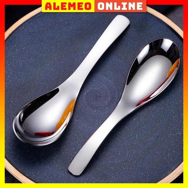 [ Tách Lẻ ] Bộ 5 Thìa inox 304 Zwilling Đức dáng ngắn, Muỗng inox cao cấp ăn phở cơm cháo tiện lợi