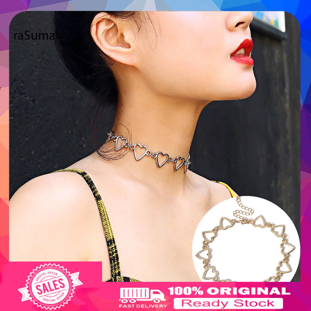 vòng cổ Choker Mặt Trái Tim Rỗng Bằng Hợp Kim Thời Trang Cho Nữ