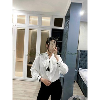 ÁO SƠMI CỔ NƠ BUỘC THÊU CHỮ DIOR CHẤT LỤA MỀM CÔNG SỞ 2021