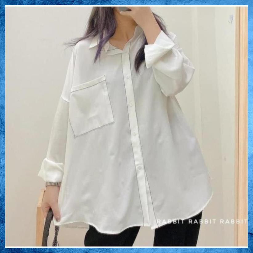 [Freeship] Áo Sơ Mi Dài Tay CHỈ NỔI Form Rộng Dáng Suông Cực Giấu Dáng Mẫu Freesize Dễ Phối Đồ | BigBuy360 - bigbuy360.vn