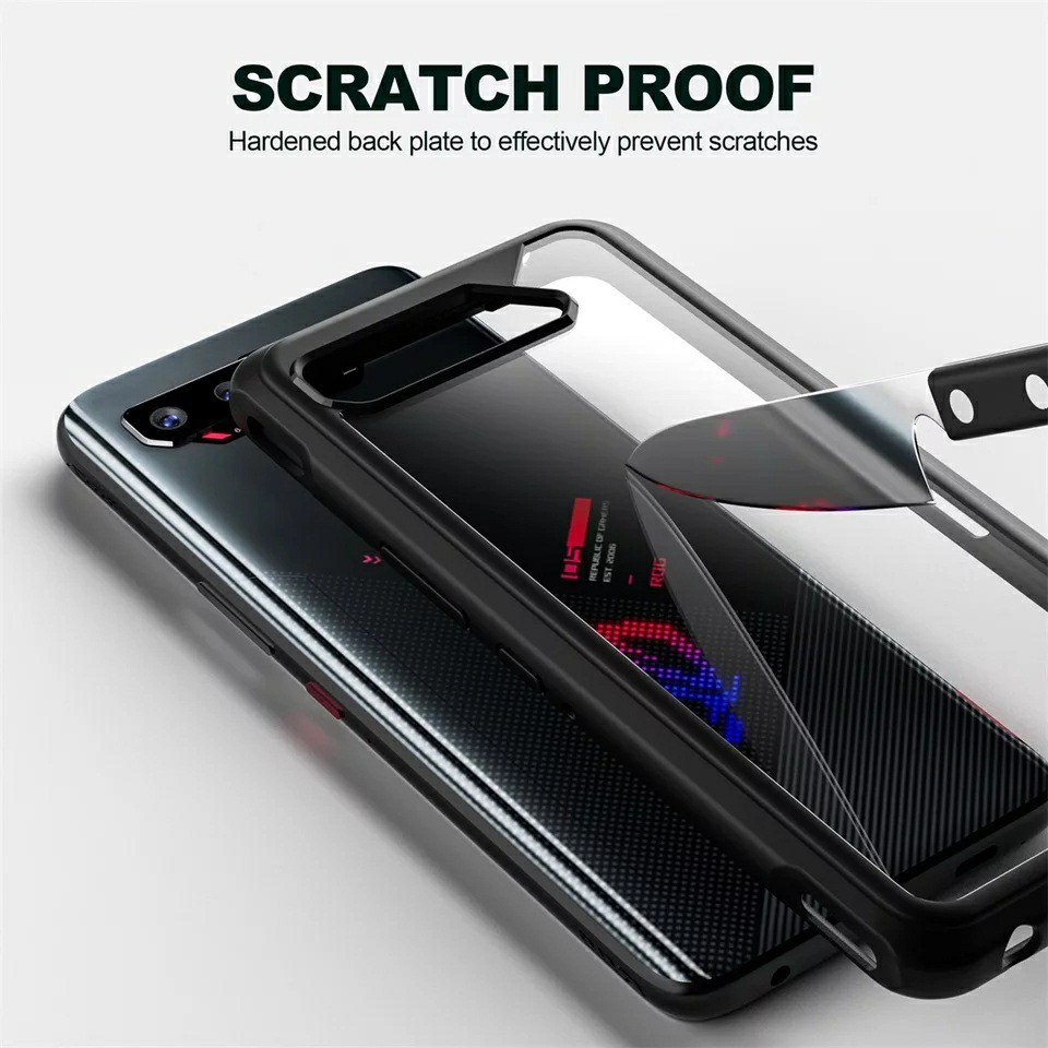 Ốp lưng Rog Phone 5 / 5 Pro chống sốc thể thao lưng trong viền màu cao cấp
