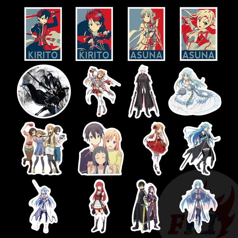 ❉ Sword Art Online - Series 01 Anime SAO Stickers ❉ 50Pcs/Set Kirigaya Kazuto Kirito Yuuki Asuna Asada Shino Mixed DIY Fashion Luggage Laptop Skateboard Doodle Decals Stickers
