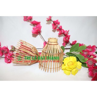 Nơm tre trang trí mini, nơm bắt cá bằng tre