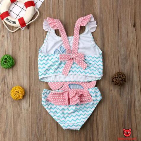 Bộ đồ bơi sát nách vải polyester trang trí hình cá voi dễ thương cho bé gái 👙