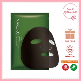 Mặt nạ tràm trà ngăn ngừa mụn, kiểm soát dầu naruko tea tree shine control & blemish clear mask 1 hộp