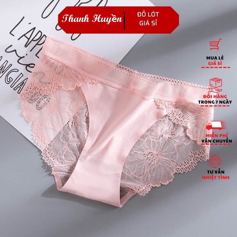 Quần Lót Nữ Ren Sexy thiết kế họa tiết ren xuyên thấu siêu gợi cảm quyến rũ - QL 8423