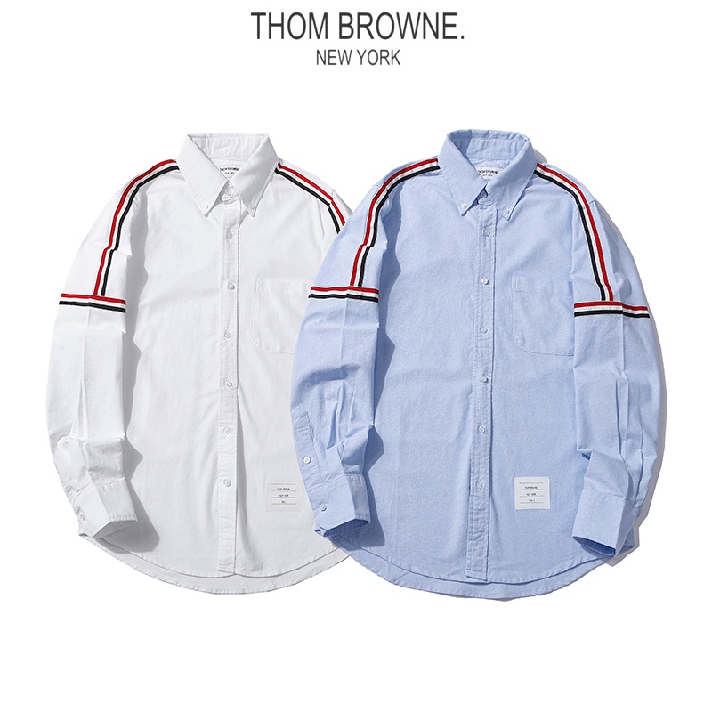 Áo sơ mi tay dài chữ THOM BROWNE thời trang chất lượng cao cho nam/nữ