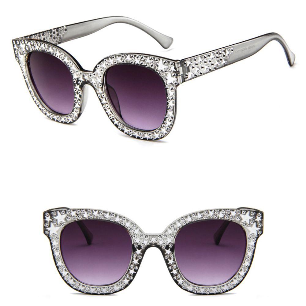 Kính Mát Mắt Mèo Tròng Vuông Họa Tiết Hình Học Phong Cách Cổ Điển Thời Trang Cho Nữ