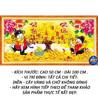 Tranh đính đá 5d - tấn tài tấn lộc 118 - tranh minh hiền