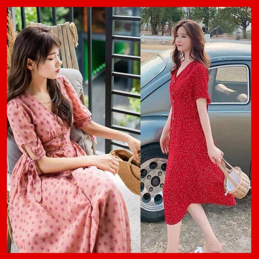 ⚜️ Đầm suông hoa dạo phố 2 màu tay nơ so iu-hẹn hò,đi dạo diện em nó thì đẹp phải biết nè các nàng -