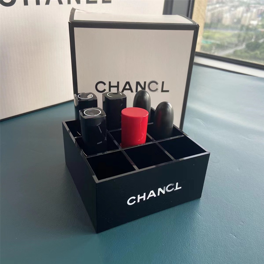 Hộp Acrylic Đựng Mỹ Phẩm / Cọ Trang Điểm / Son Môi Để Bàn Tiện Lợi