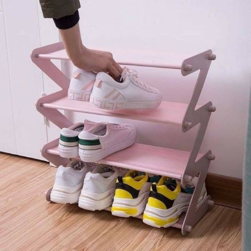 Kệ giầy loại 1 kệ hình chữ Z,gấp gọn 4 tầng tiện lợi