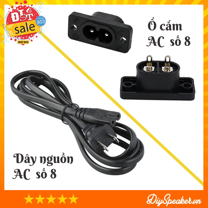 Chân nguồn/ Dây nguồ AC hình số 8 - DIY box âm thanh