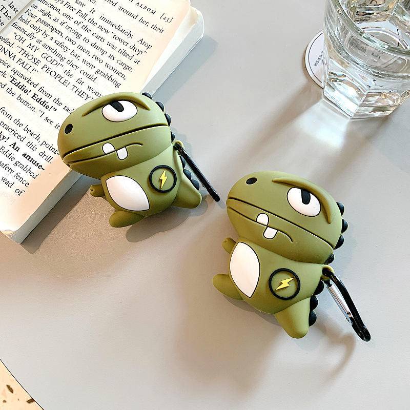 Vỏ Bảo Vệ Hộp Sạc Tai Nghe Airpods 2/ 1/2/3 Bằng Silicon Mềm Kèm Móc Khóa Tiện Dụng