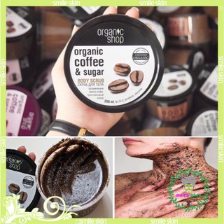 ( 100% aut) tẩy tế bào chết toàn thân organic shop coffee sugar