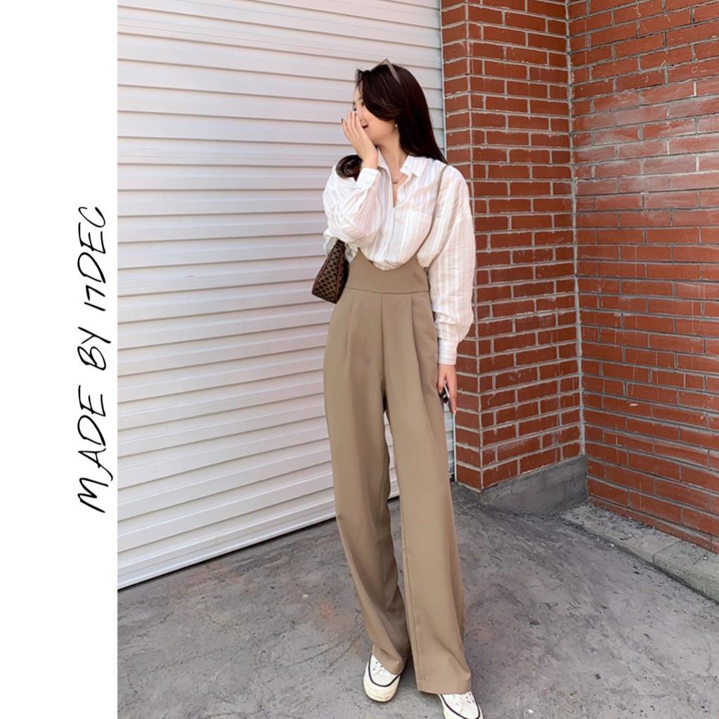 Quần yếm vải ống rộng 17DEC, quần yếm dây ống suông ulzzang cho nữ 2021 | BigBuy360 - bigbuy360.vn