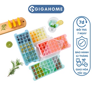 Khay Làm Đá Có Nắp Đậy GIGAHOME 36 Viên, Làm Thạch Trái Cây, Pudding 9455