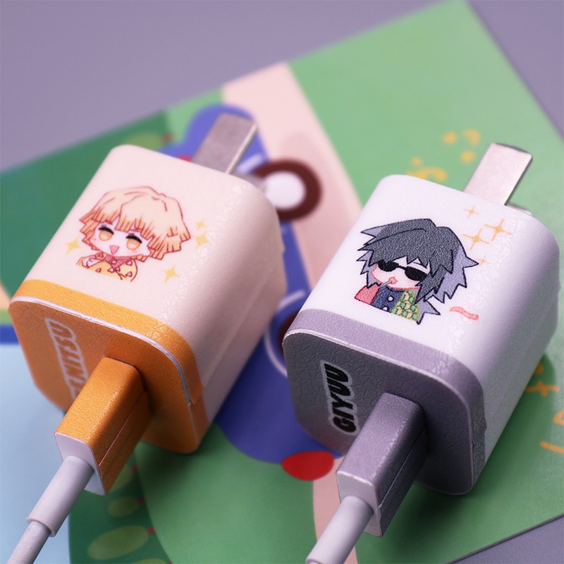 Hình dán Anime trang trí cục sạc Iphone