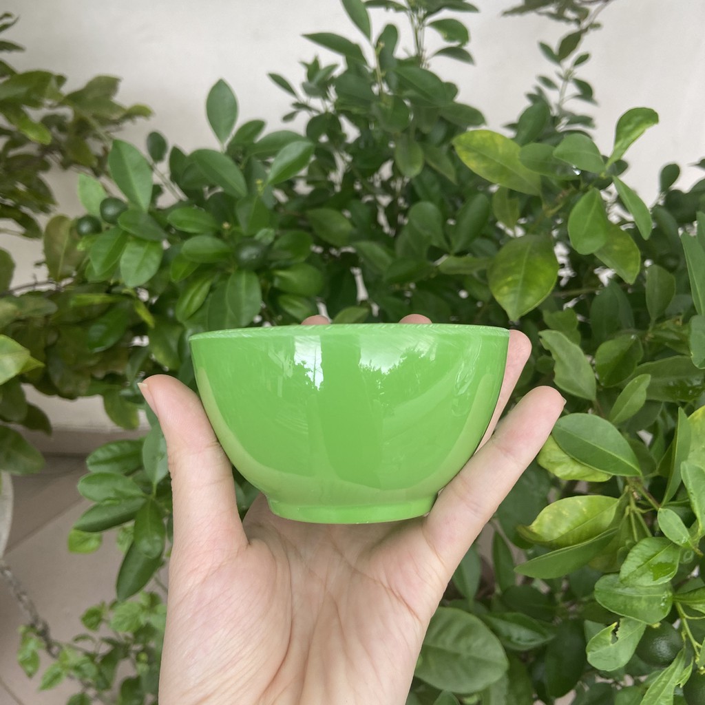 Chén nhựa 9 x 5 cm ăn cơm nước chấm sốt tương xanh - small bowl