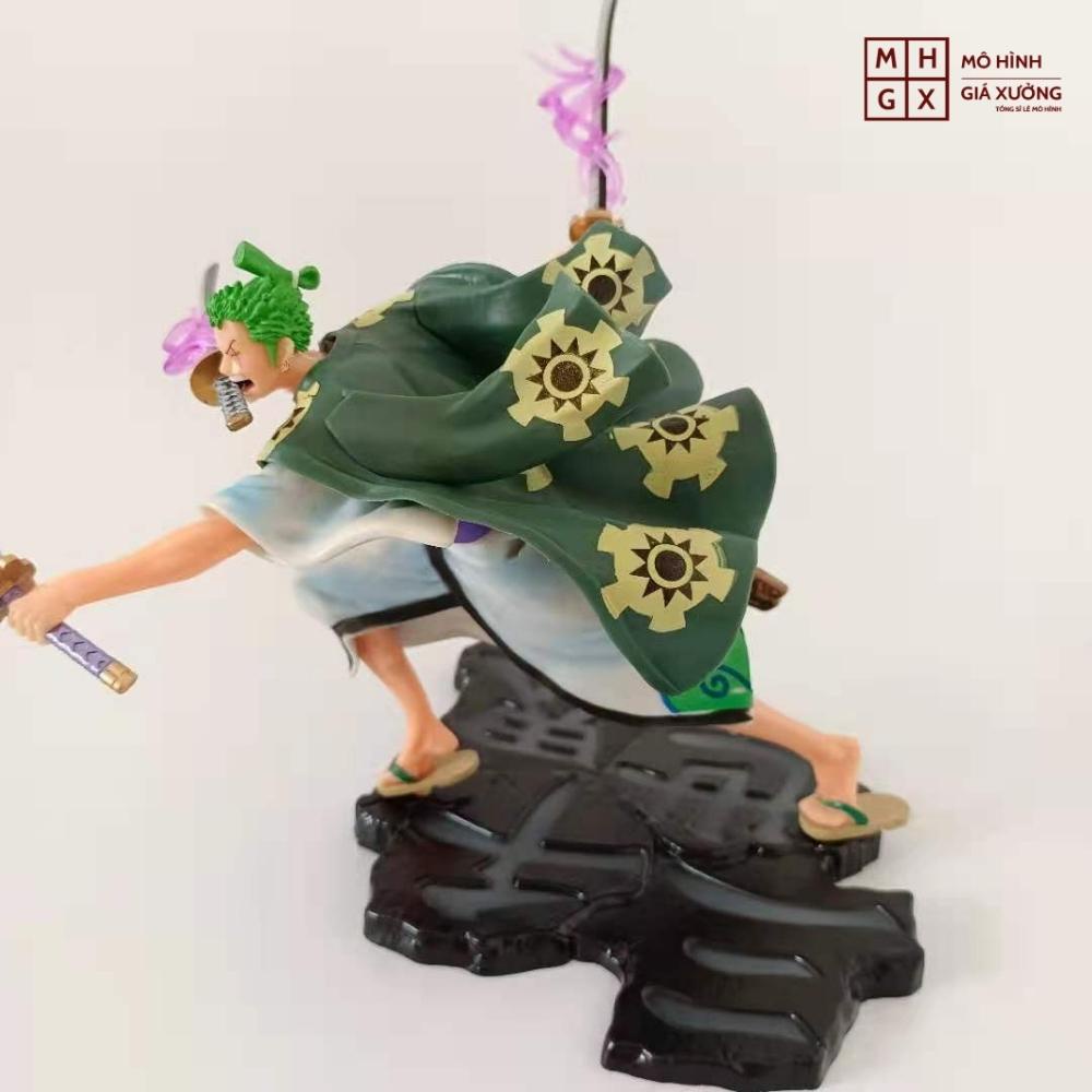 Mô hình One Piece Zoro Wano có 3 vòng hắc kiếm cao 23cm nặng 800 gram bản cao cấp , figure mô hình anmie