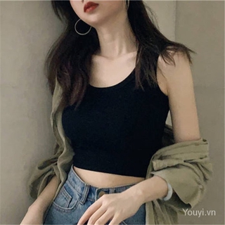 YOUYIA Ins Style Round Neck Plain Slim Sleeveless Tank s9HH