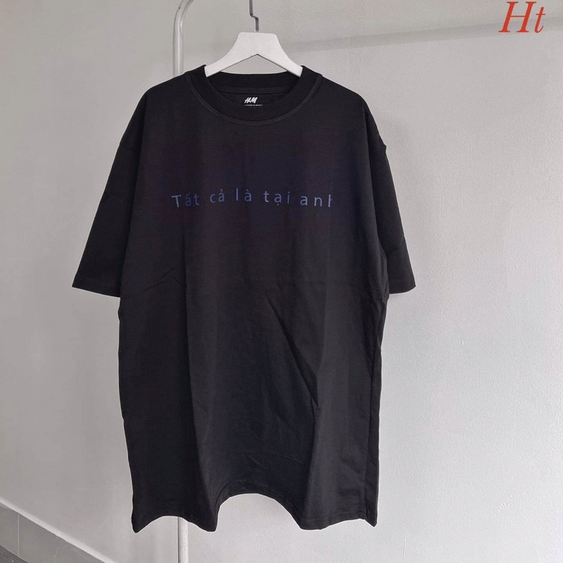Áo phông tay lỡ in chữ áo đôi nam nữ tất cả là tại anh, không lẽ tại em